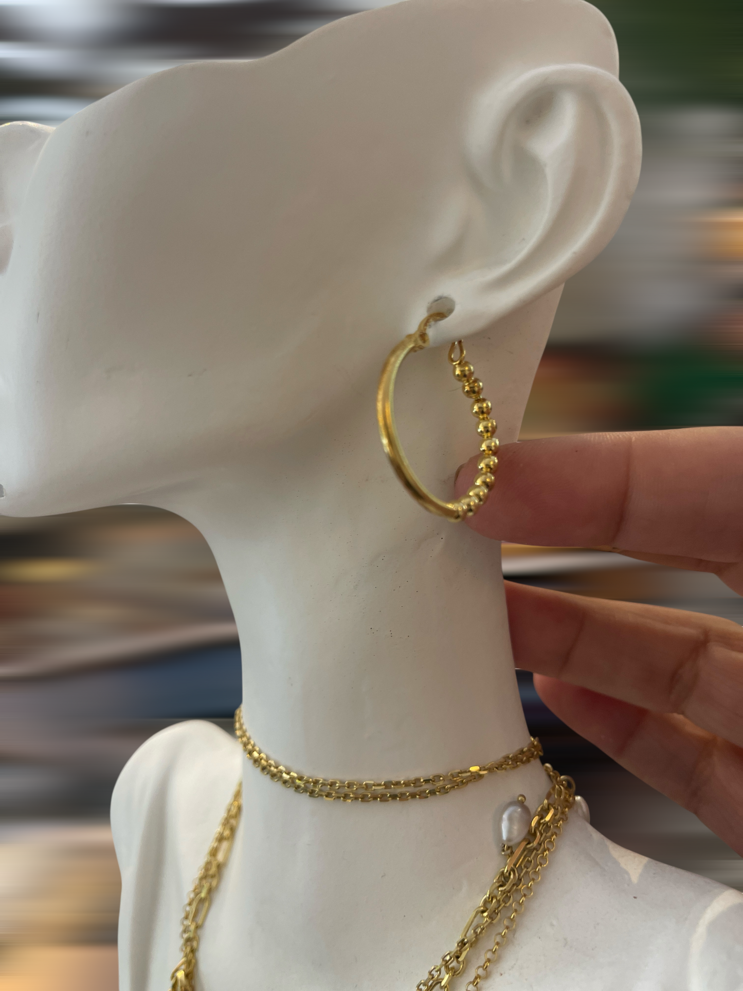 Boncuklu Halka Küpe